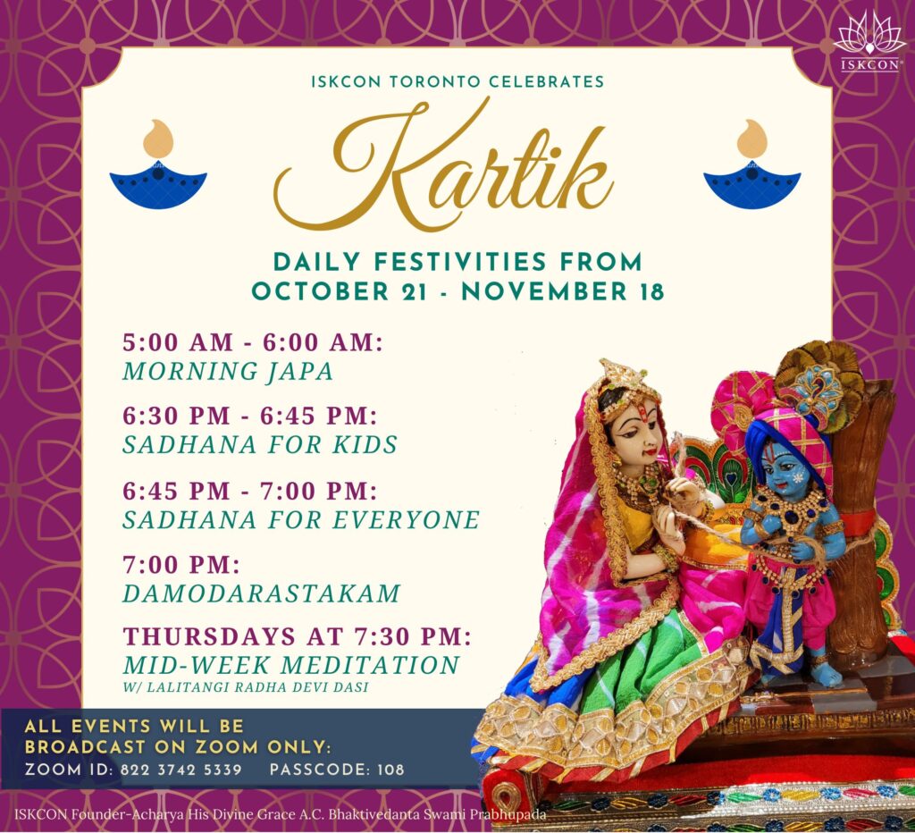 Auspicious Month of Kartik ISKCON Toronto