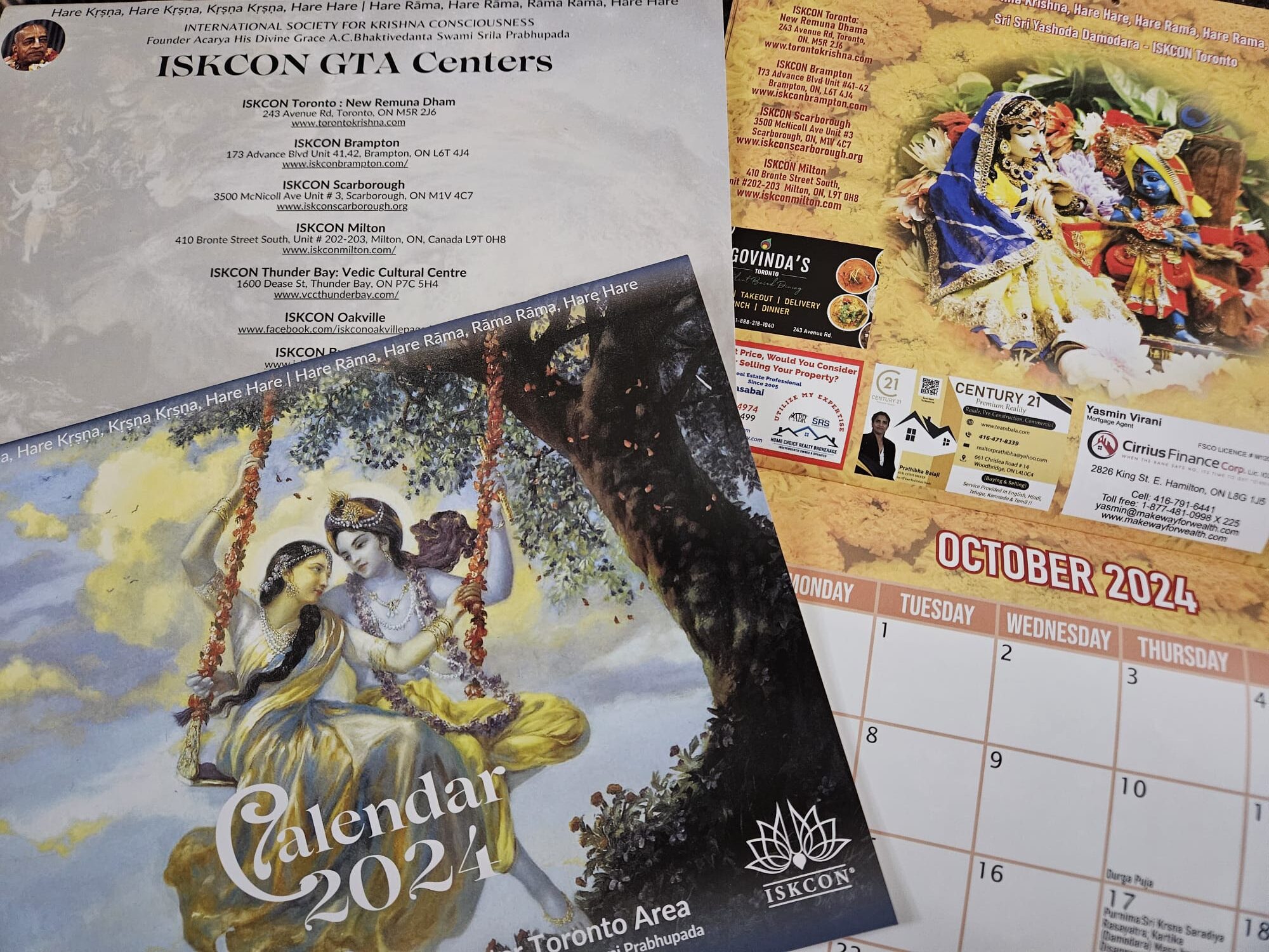 2024 Calendar ISKCON Toronto